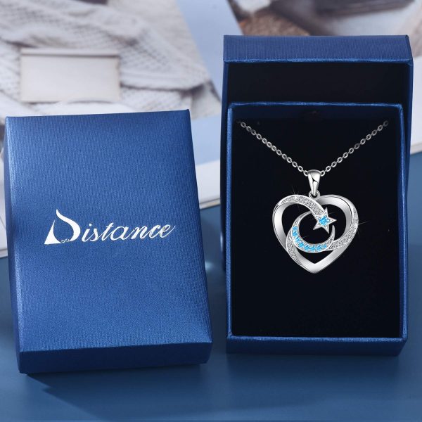 Heart Necklace Sterling Silver 18k Moon Heart Pendant - Image 6
