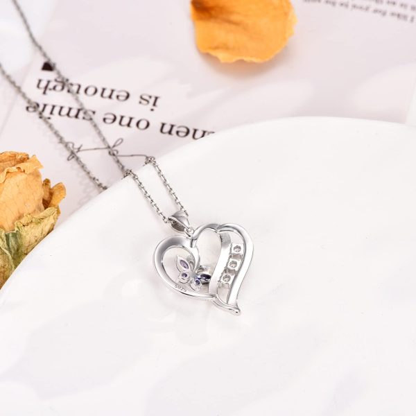 Heart Necklace Sterling Silver 18k Moon Heart Pendant - Image 4