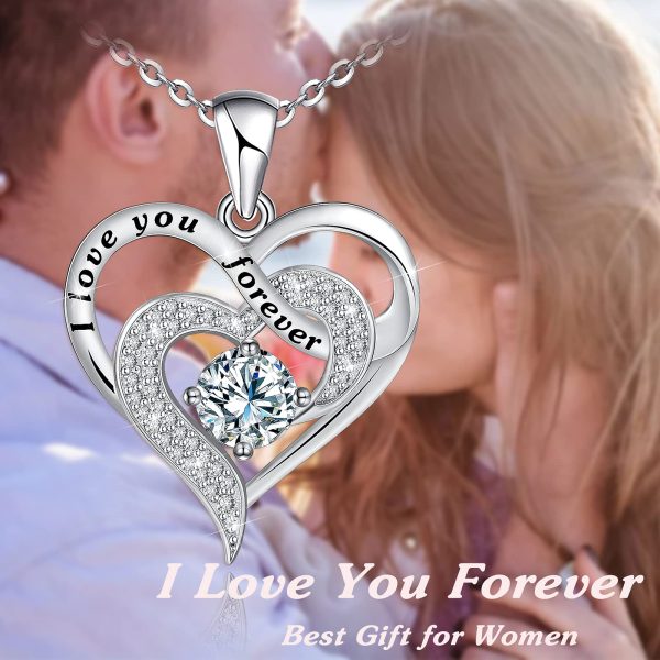 Heart Necklace Sterling Sliver I Love You Forever Necklace - Image 2