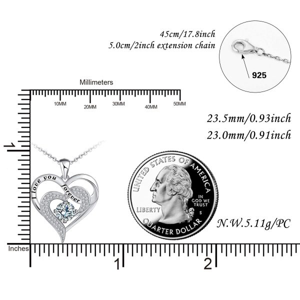 Heart Necklace Sterling Sliver I Love You Forever Necklace - Image 7