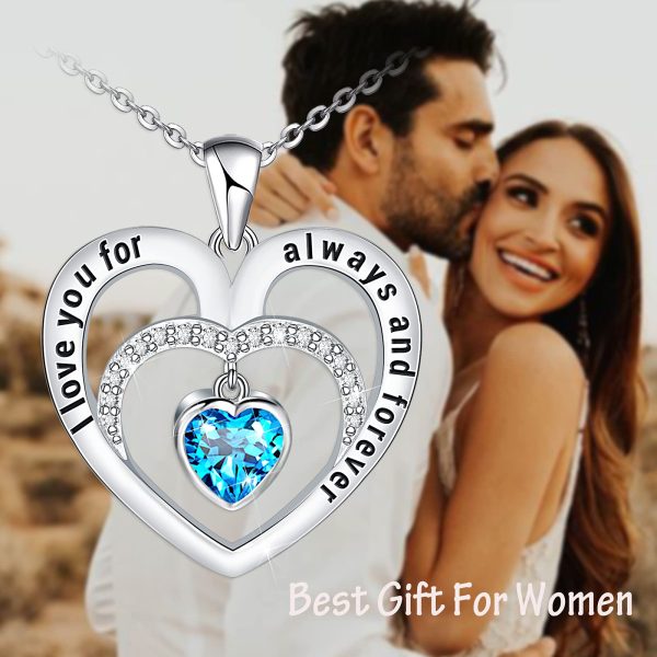 Heart Necklace Sterling Silver I Love You for Always and Forever Necklace Jewelry - Image 2