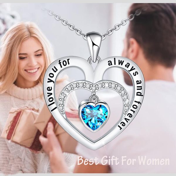 Heart Necklace Sterling Silver I Love You for Always and Forever Necklace Jewelry - Image 4